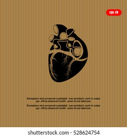Heart icon. Back view