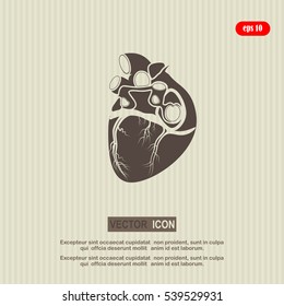 Heart icon. Back view