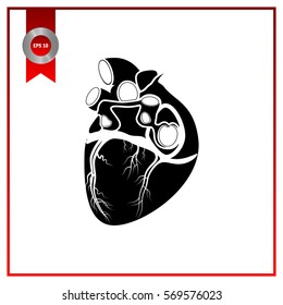 Heart icon. Back view