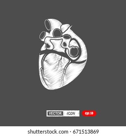 Heart icon. Back view