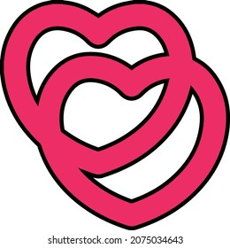 heart icon background app icon black double red and black