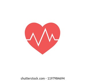 Heart icon. heart beat icon. red heart beat. 