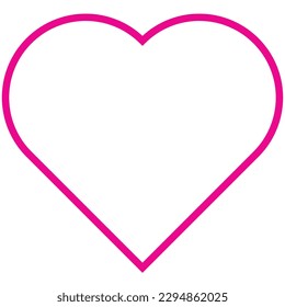 Herzsymbol, schöne, ebene Stil rosa Umrissfarbe Valentinstag Symbol, perfekte Form Liebesobjekt, glückliche Gedanken, Gesundheit oder Life Illustration für Web, App, mobile, UI, Spiel. Einzeln auf Weiß.