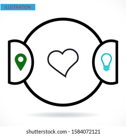 heart icon beautiful heart. love in the icon. heart vector graphics. eternal love. linear graphics 10 eps line
