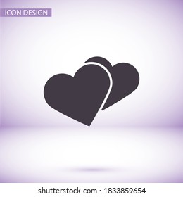 heart icon beautiful heart. love in the icon. heart vector graphics. two hearts together eternal love. 10 eps