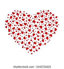 Heart icon. A big heart consists of many different hearts.