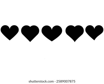 Heart icon in black colour, heart icon, heart symbols, love icons, love and vector
