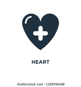 Heart icon. Black filled vector illustration. Heart symbol on white background. Can be used in web and mobile.