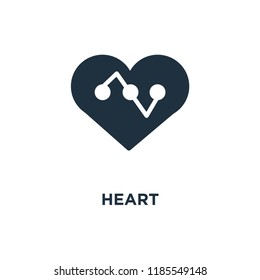Heart icon. Black filled vector illustration. Heart symbol on white background. Can be used in web and mobile.