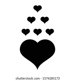 Heart icon. Heart icon black isolated with white background.