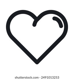 Heart icon Black line art vector logo