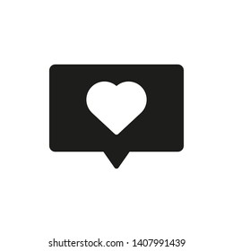 Heart icon. Black notifications like sign.  Vector.