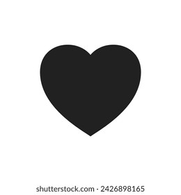 Icono de Corazón. Forma de corazón negro aislado sobre fondo blanco. Diseño gráfico para celebración de bodas. Estampados románticos. Lindo marco simple. Elemento de fiesta de boda. Ilustración de vector