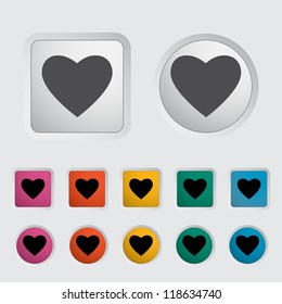 Heart icon, black silhouette. Vector illustration