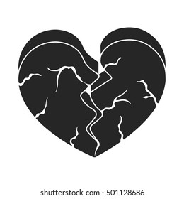 Heart icon in black style isolated on white background. Romantic symbol stock vector illustration.