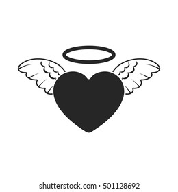 Heart icon in black style isolated on white background. Romantic symbol stock vector illustration.
