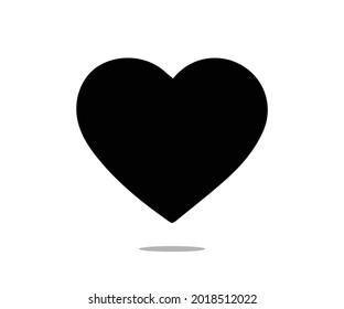Heart Icon, Black Vector Design, Flay Heart Icon, Symbol, Like, Web Icons