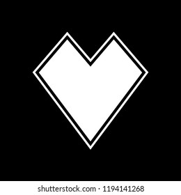 Heart icon black and white vector illustration