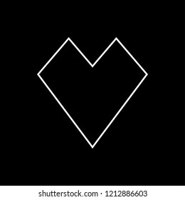 Heart icon black and white vector illustration