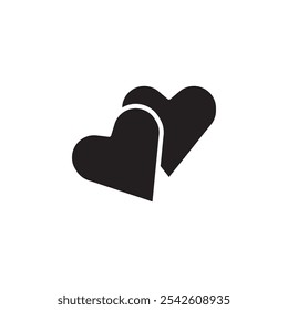 Heart icon black and white vector sign