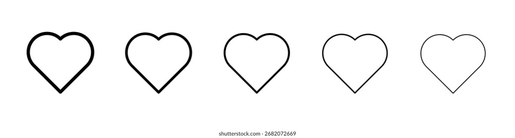 Heart icon black and white vector sign