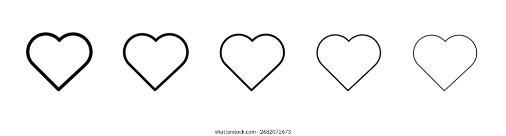 Icono de corazón signo de Vector blanco y negro