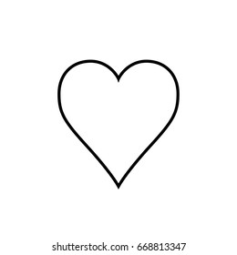 Heart icon black and white vector illustration