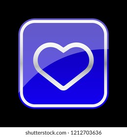 heart icon with blue color. vector illustration 