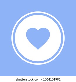Heart icon blue. Vector illustration