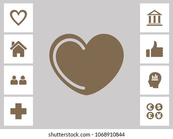 Heart Icon With Bonus Icons. Eps-10.