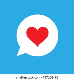 Heart icon in bubble speech, social media like