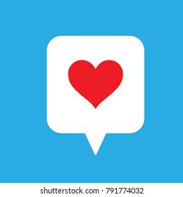 Heart icon in bubble speech, social media like