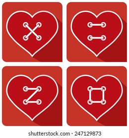Heart icon  Button sew LOVE