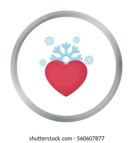 Heart icon in cartoon style isolated on white background. Romantic symbol stock vector illustration.