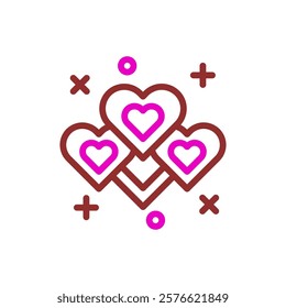 Heart Icon with Celebration Elements Graphic Design
