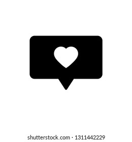 heart icon. Chat symbol with heart vector