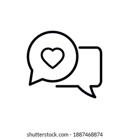 heart icon. Chat symbol with heart vector. love sign valentines day icon