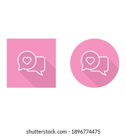 icono del corazón. Símbolo de conversación con vector del corazón. icono del día de San Valentín de signos de amor
