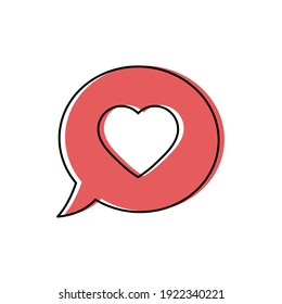 heart icon. Chat symbol with heart vector