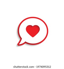 heart icon. Chat symbol with heart vector