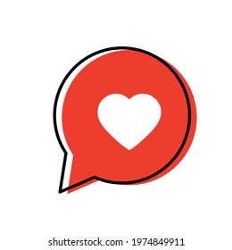 heart icon. Chat symbol with heart vector