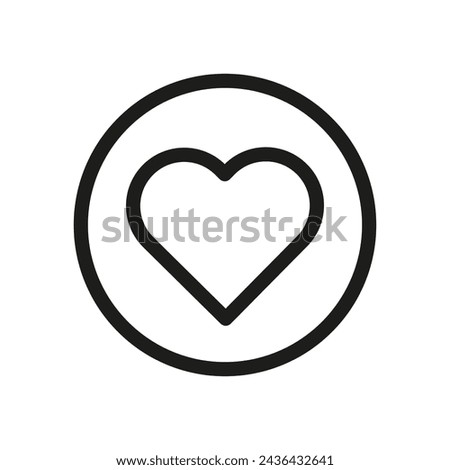 Heart icon circle love. Affection symbol care. Romance graphic design. Vector illustration. EPS 10.