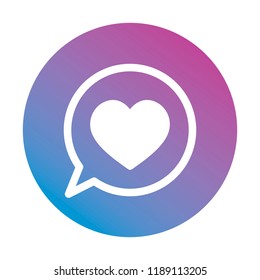 Heart icon in the circle. Vector 2D illustration