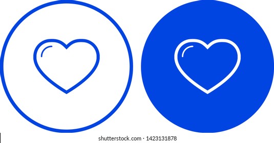 Heart icon in circle. Vector illustration