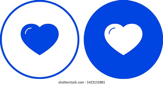 Heart icon in circle. Vector illustration