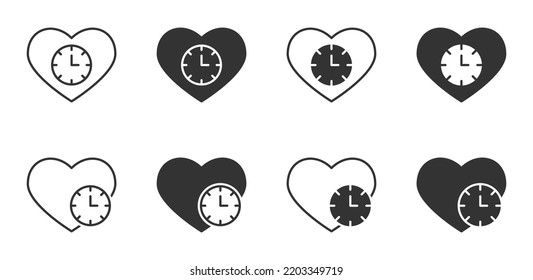 Heart Icon Clocks Vector Illustration Stock Vector (Royalty Free ...