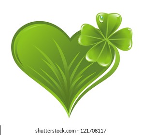 Heart icon with clover leaf