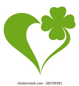 Heart icon with clover leaf icon