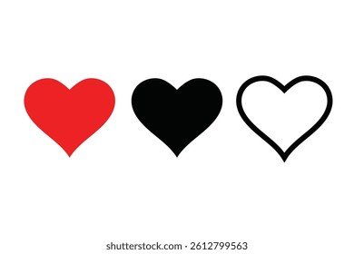 Heart icon collection. Designed for mobile apps and web interfaces. Vector illustration