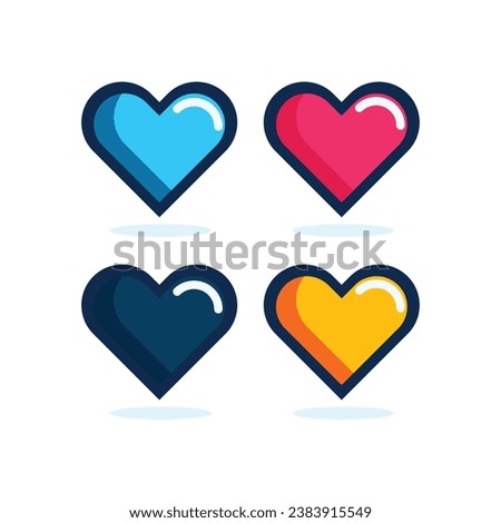 Heart Icon Collection in Different color, Red Vector